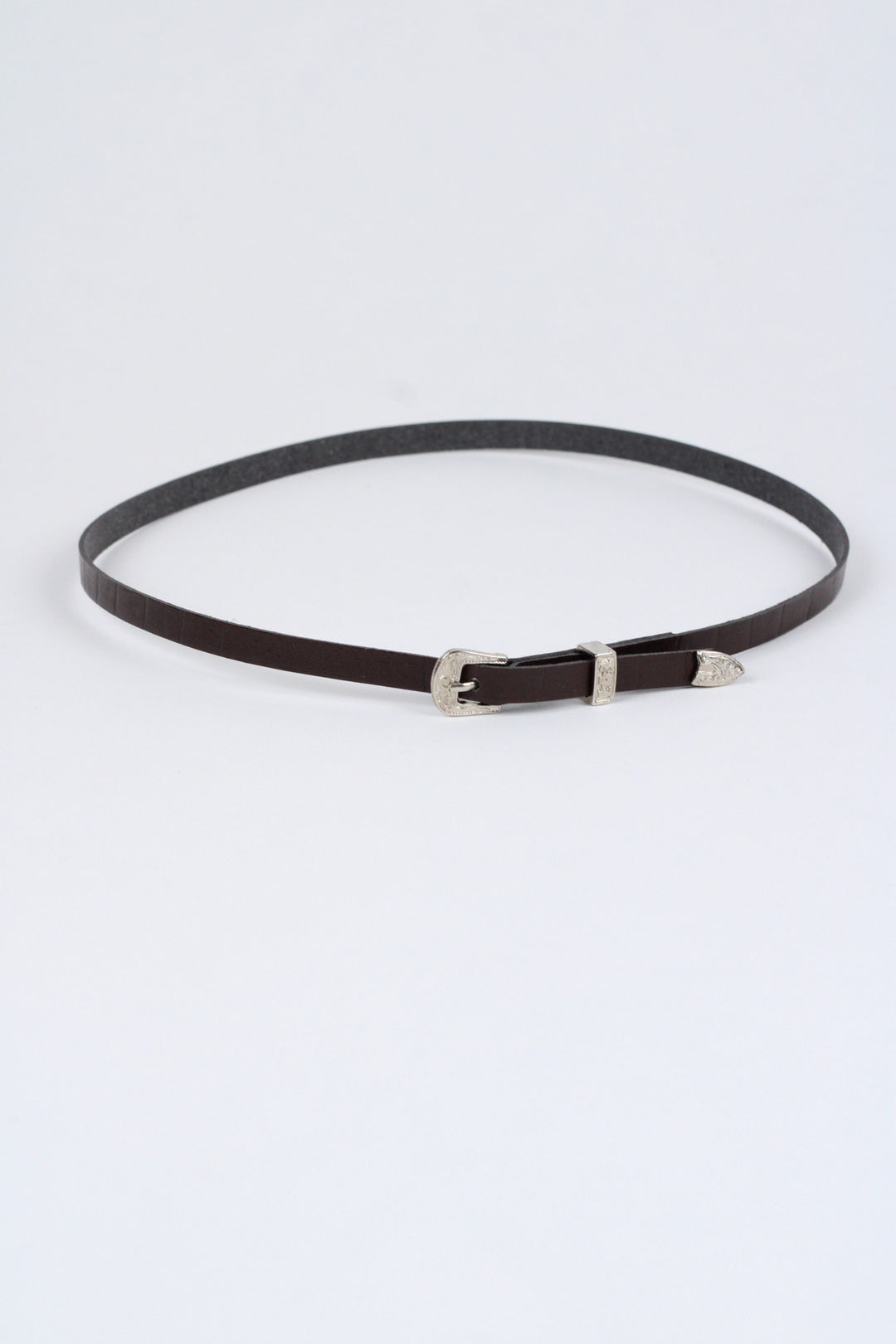 Crocodile Print Leather Hat Band w/ Buckle