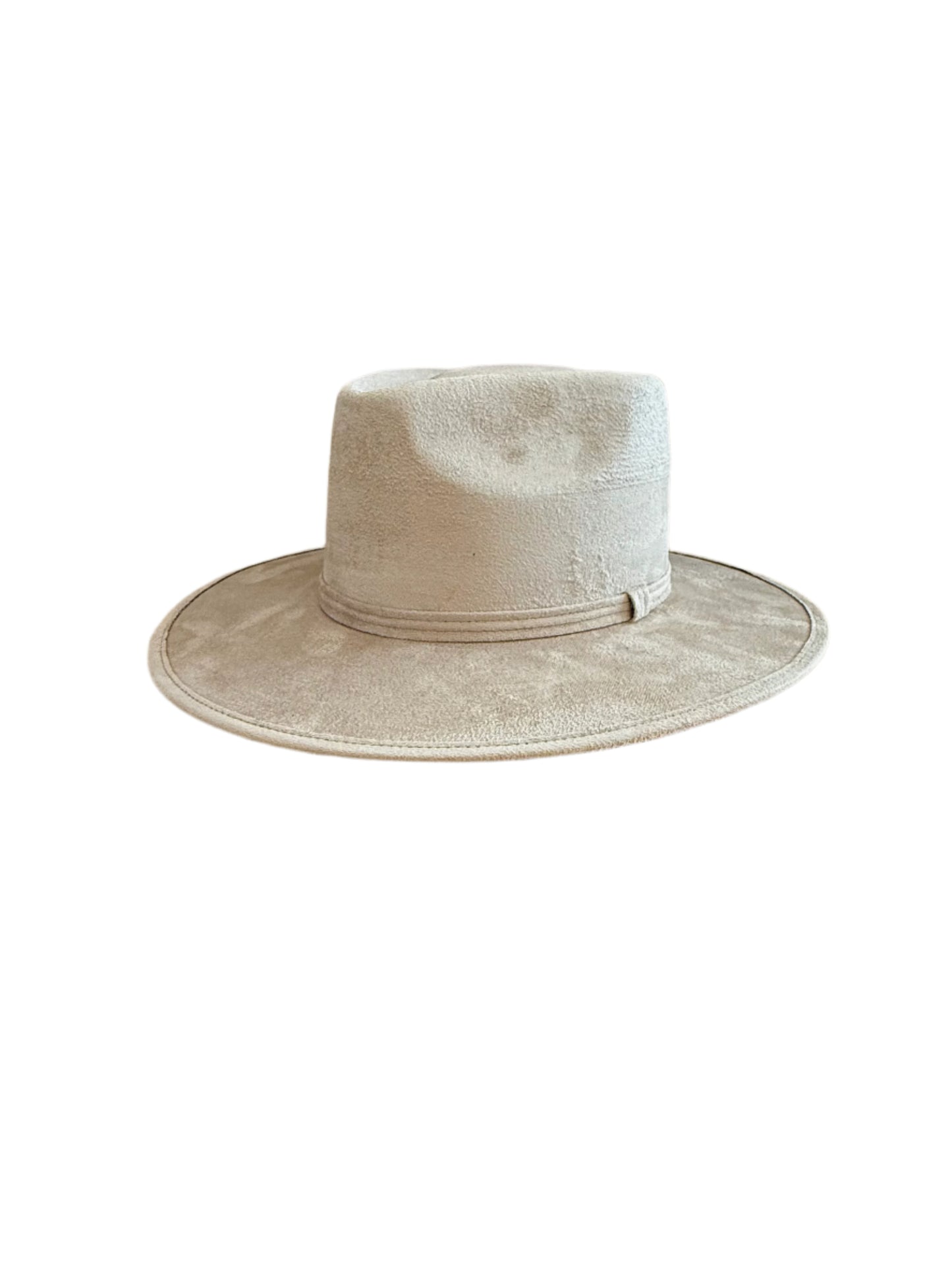 Vegan Suede Arrow Crown Hat- Sand