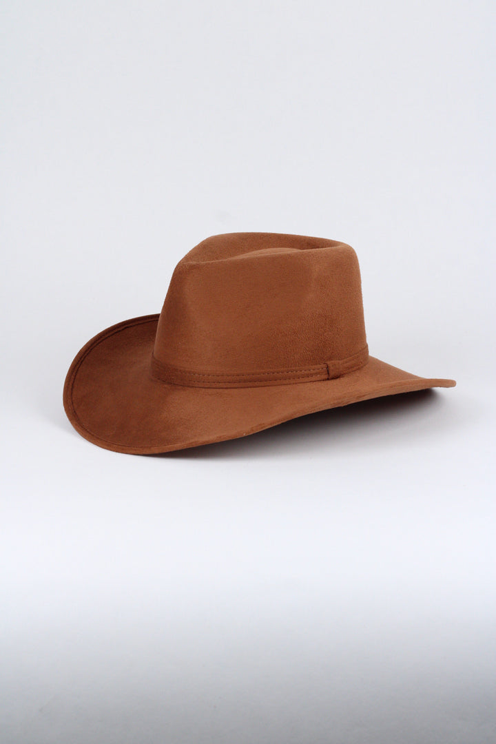 Amarillo Vegan Suede Cowboy Rancher Hat- Caramel