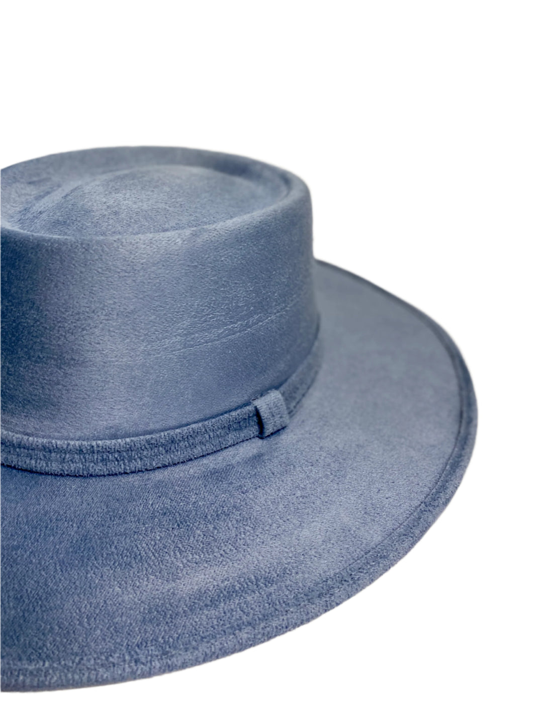 Vegan Suede Gambler Hat- Steel Blue