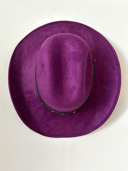 Kids Vegan Suede Austin Hat - Purple