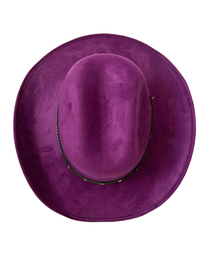 Kids Vegan Suede Austin Hat - Purple
