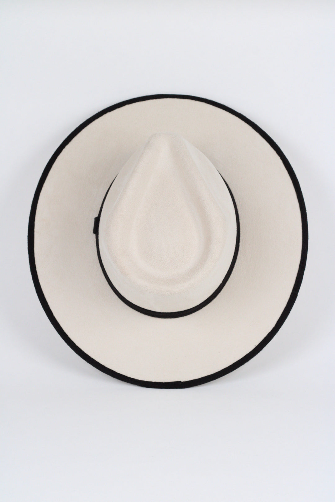 Vegan Suede Rancher Hat - Duo Tone -  Ivory + Black