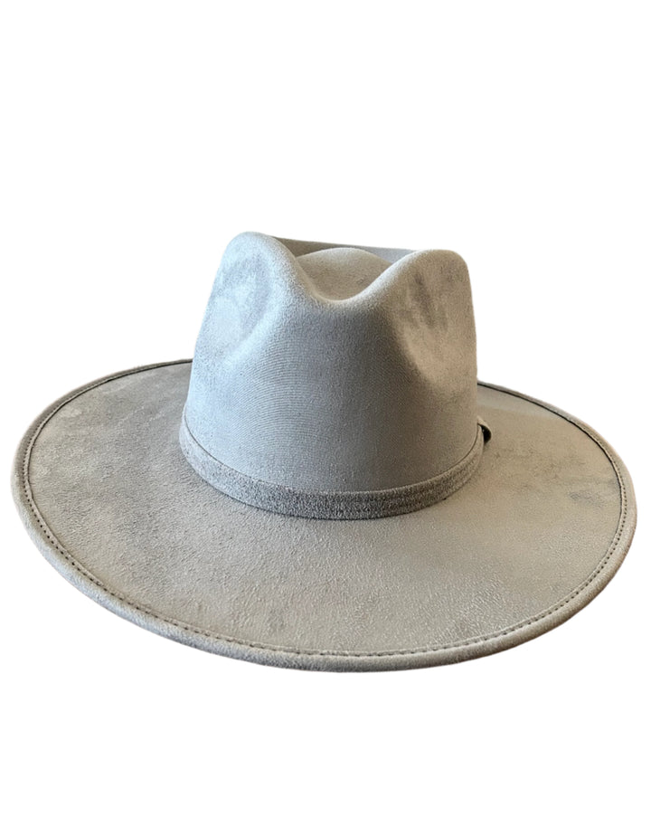 Vegan Suede Rancher Hat - Grey