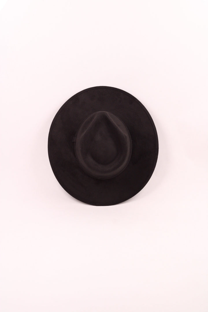Vegan Suede Teardrop Hat - Black