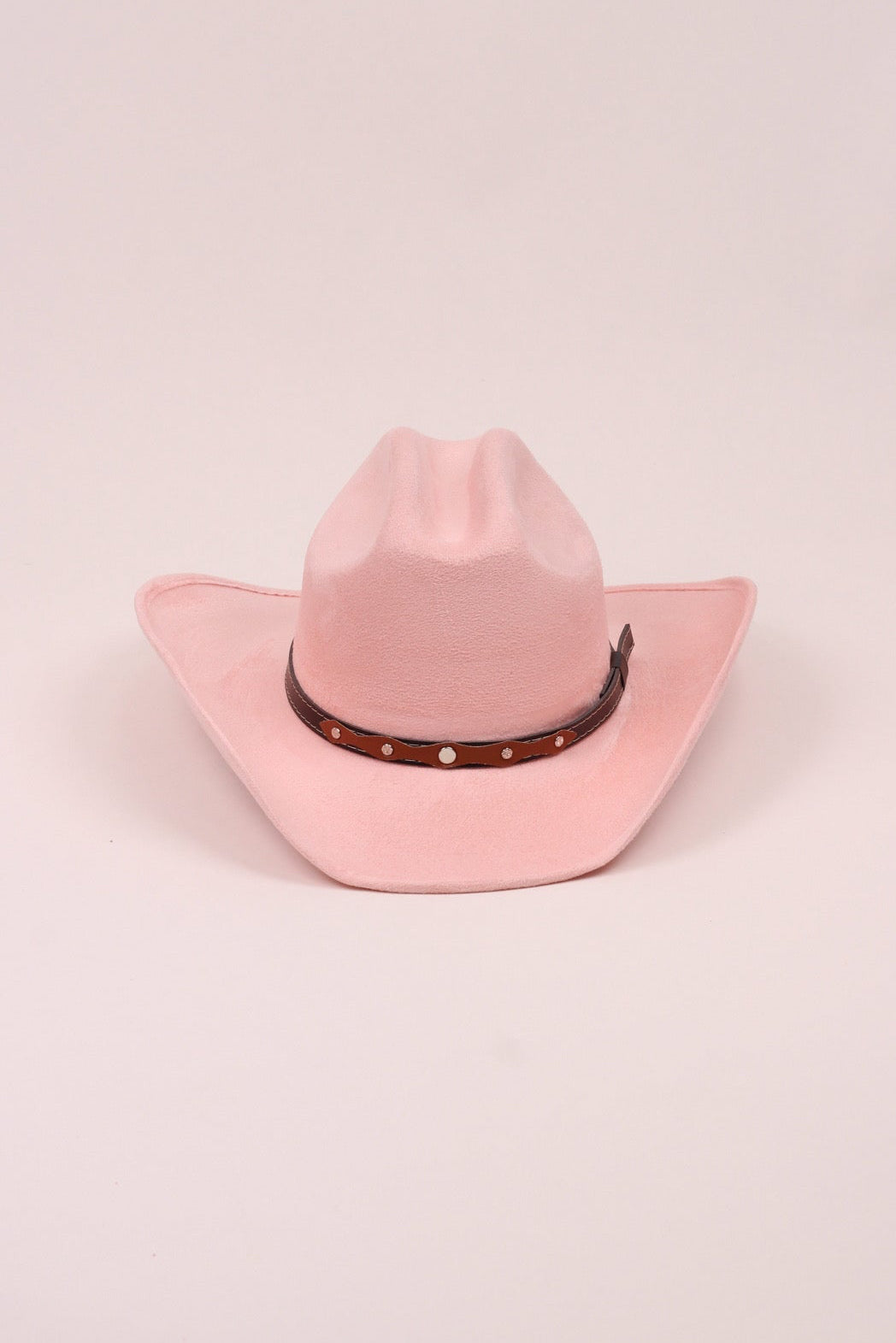 Texana Vegan Suede Cowboy Hat - Blush Pink