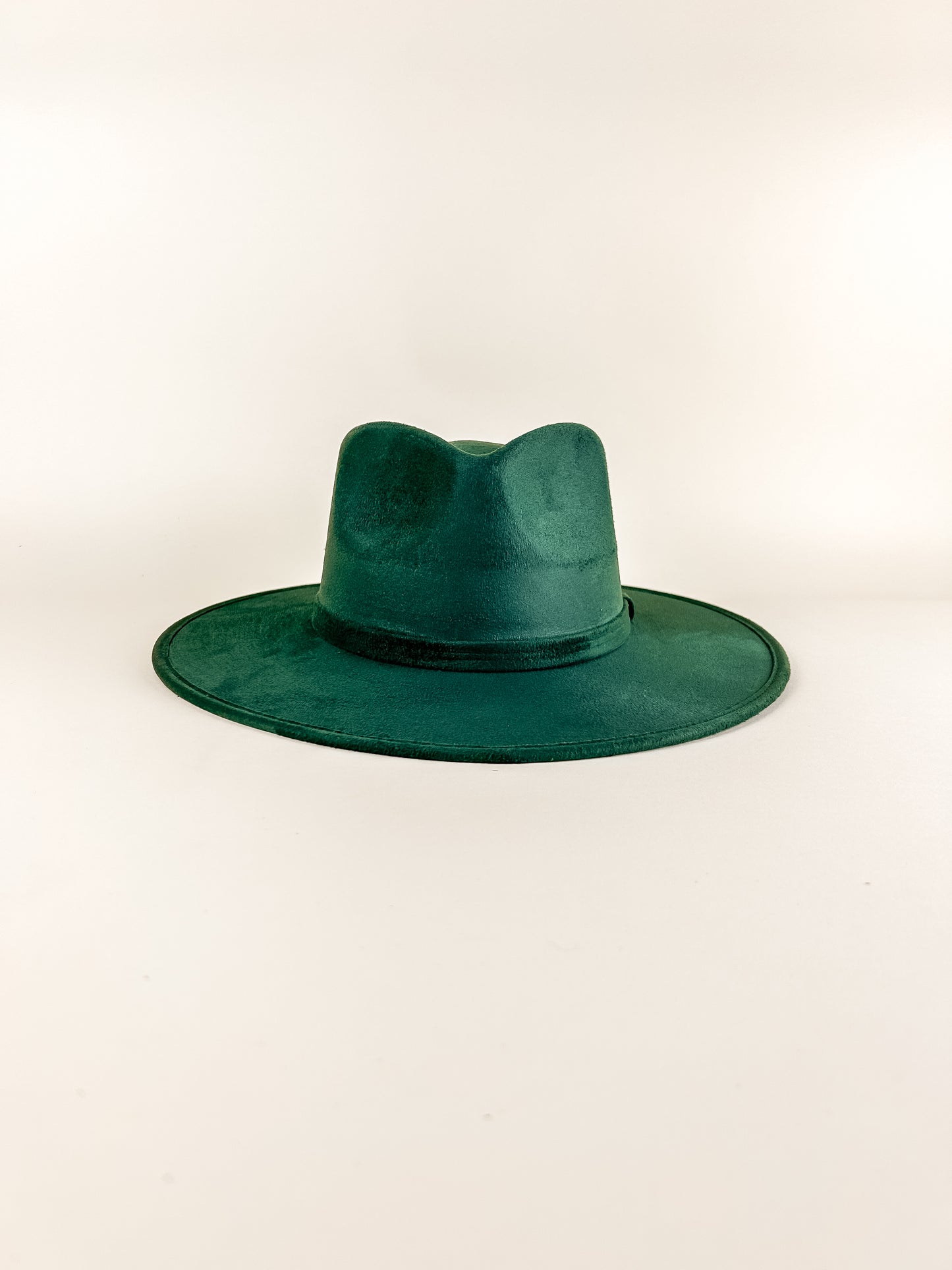 Vegan Suede Teardrop Hat- Hunter Green