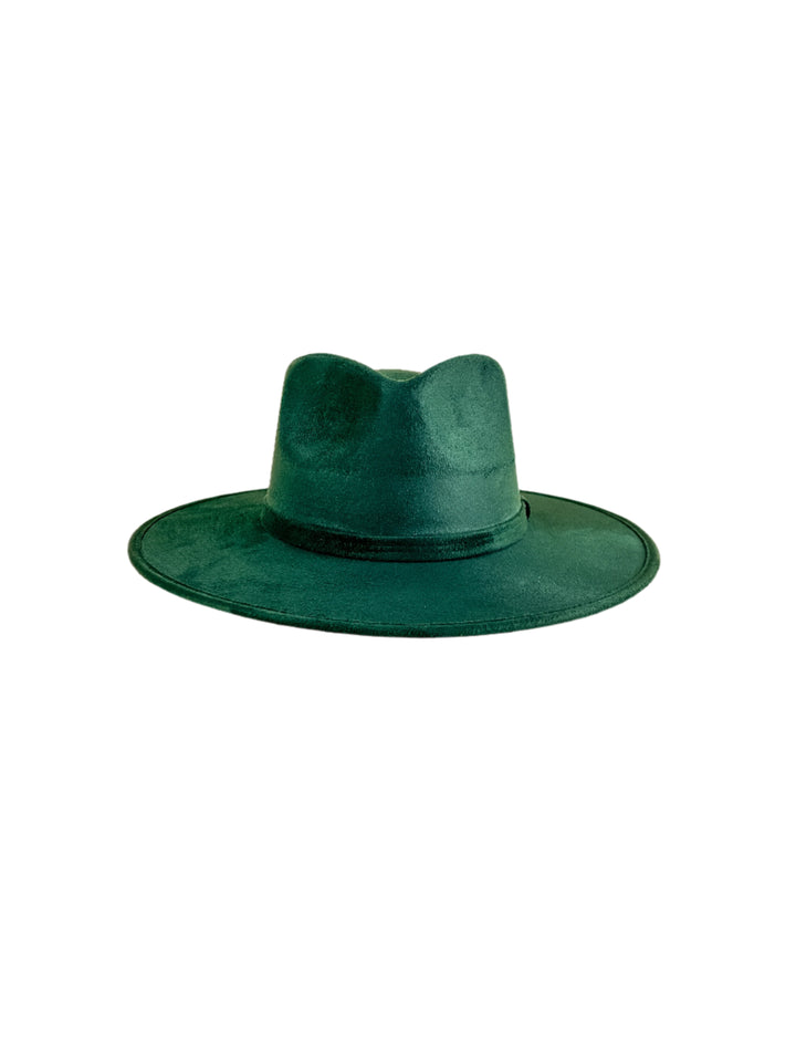 Vegan Suede Teardrop Hat - Hunter Green