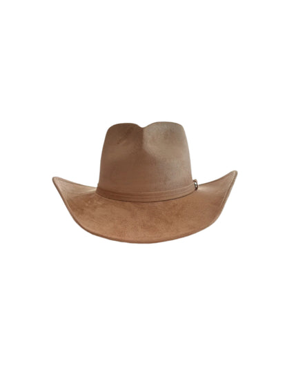 Vegan Suede Heart Shaped Cowboy Hat- Cappuccino