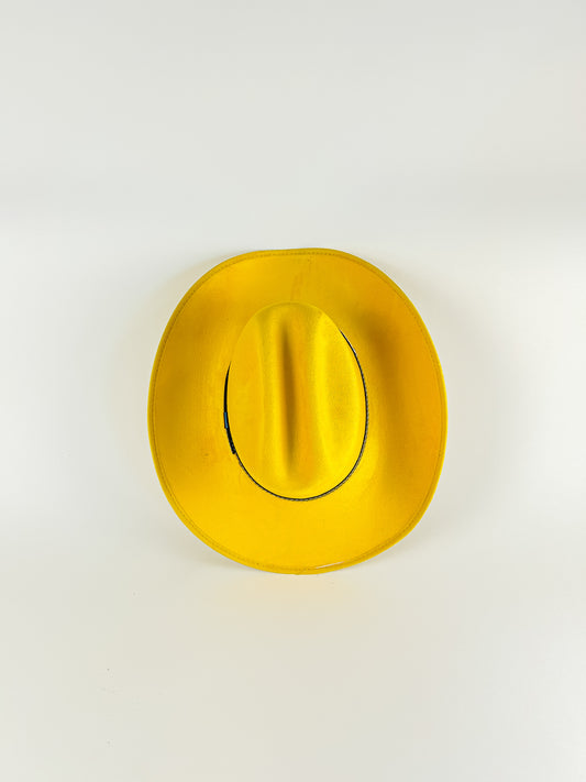 Texana Vegan Suede Cowboy Hat- Yellow
