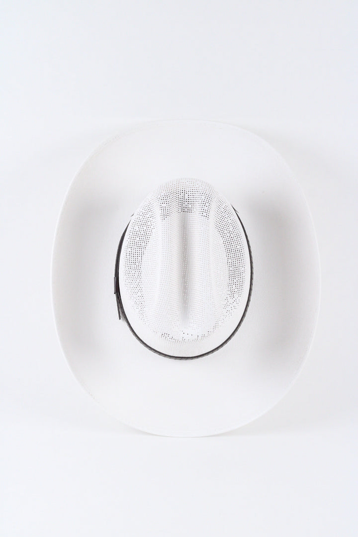 Luckenbach Cattlemen Mesh Top Structured Cowboy Hat - White