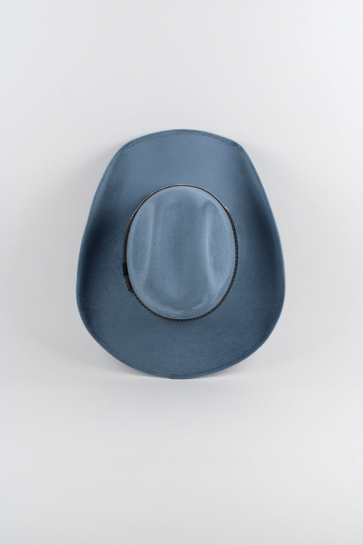 Austin Vegan Suede Cowboy Hat- Steel Blue