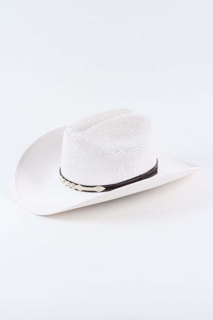 Luckenbach Cattlemen Mesh Top Structured Cowboy Hat - White