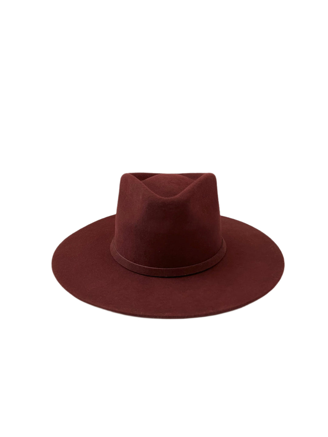 Emery Merino Wool Teardrop Rancher Hat - Wine Burgundy