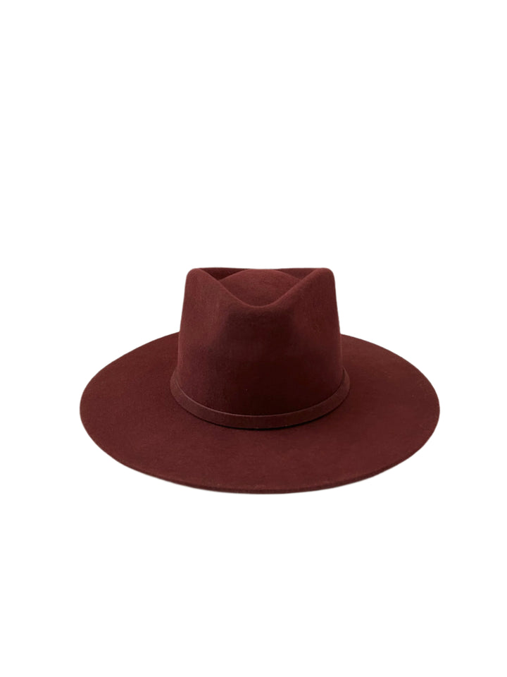 Emery Merino Wool Teardrop Rancher Hat - Wine Burgundy