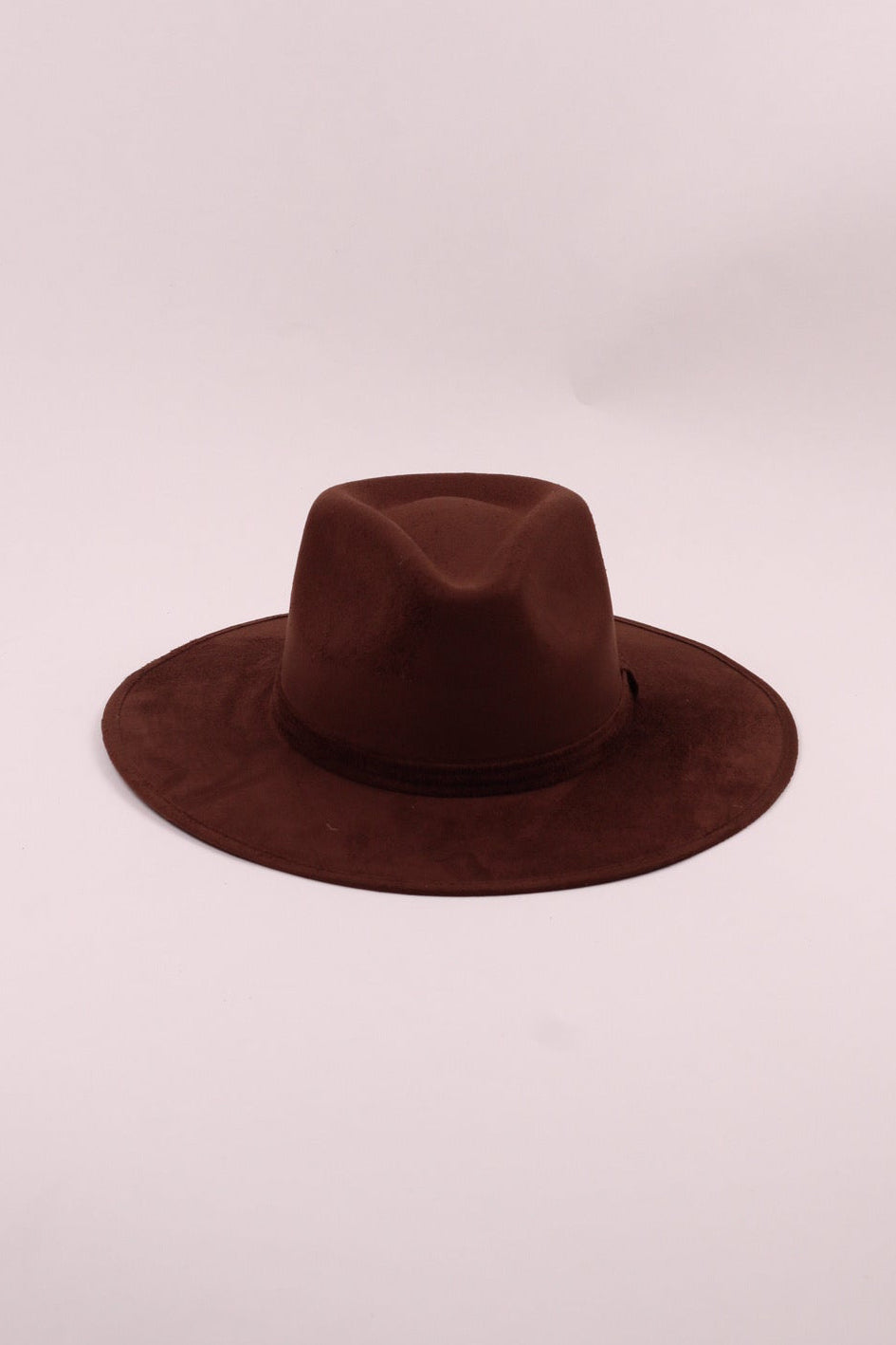 Vegan Suede Rancher Hat - Chocolate