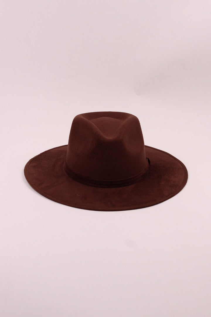 Vegan Suede Rancher Hat - Chocolate