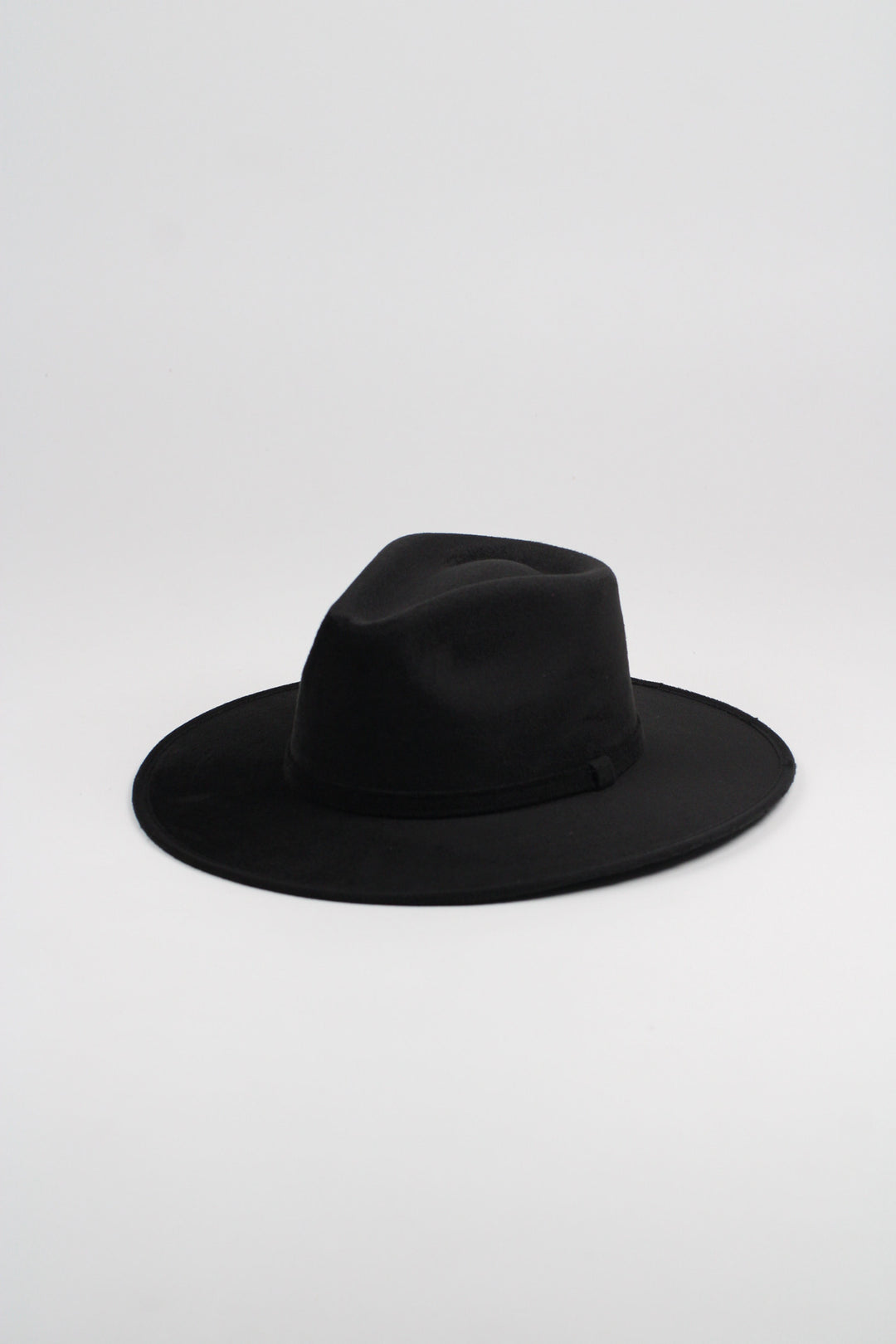 Vegan Suede Rancher Hat - Black