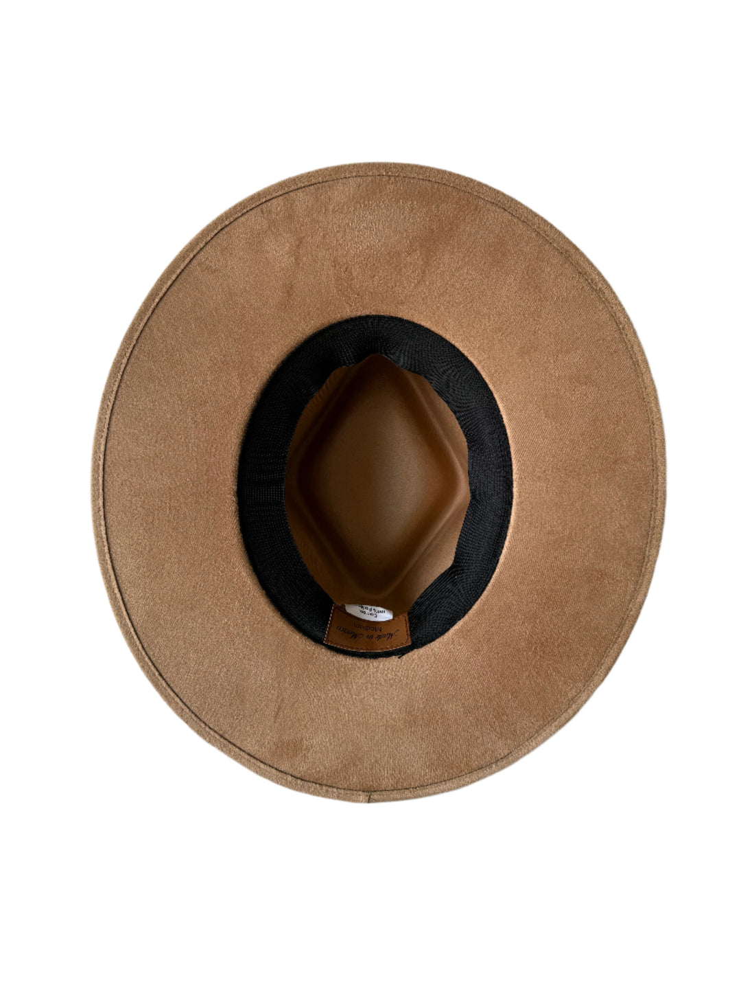Vegan Suede Diamond Hat - Flat Brim - Cappuccino