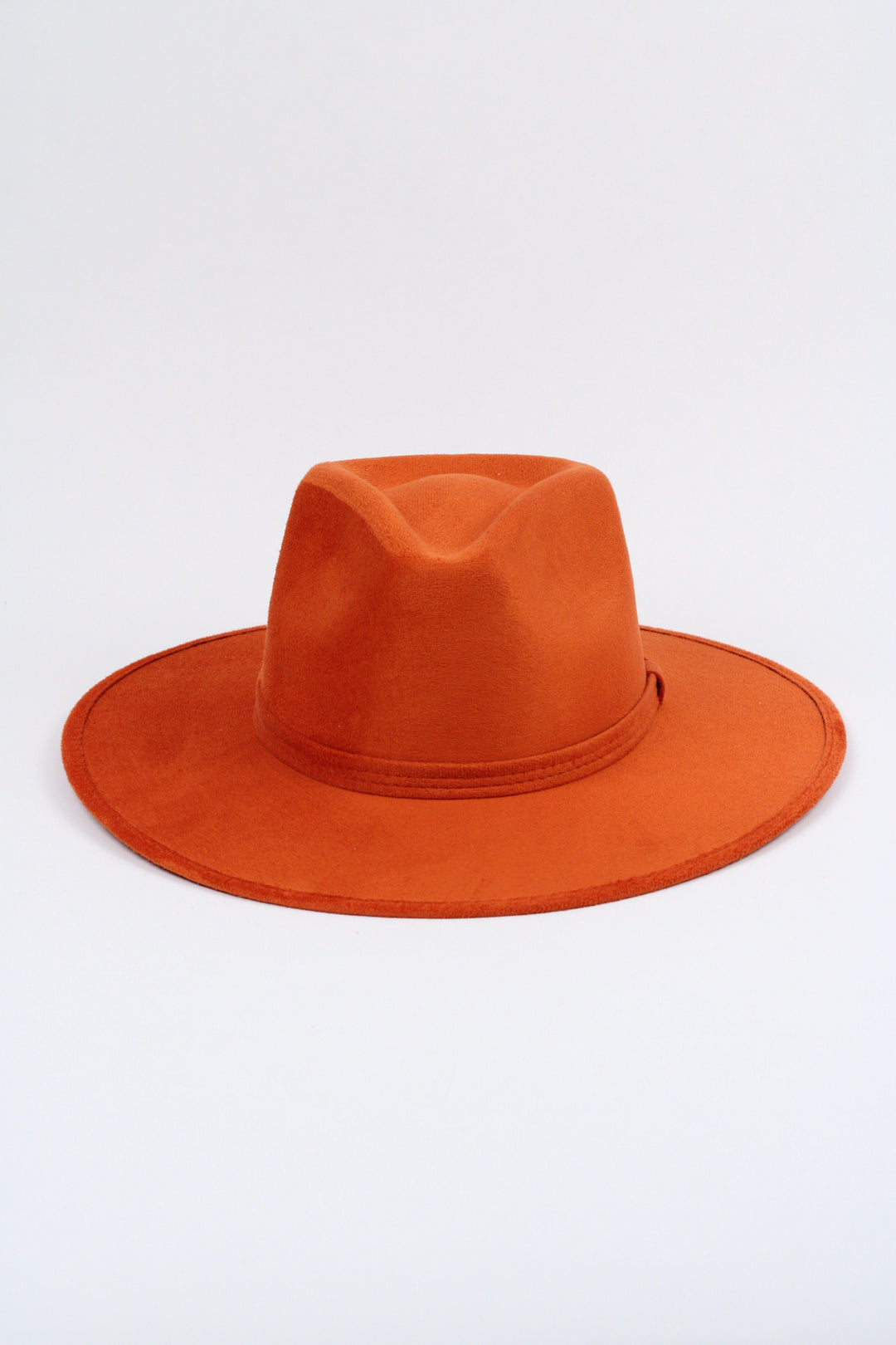 Vegan Suede Rancher Hat - Orange
