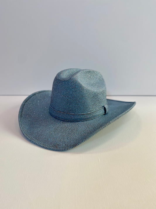 Western Cowboy Textured Hat- Steel Blue