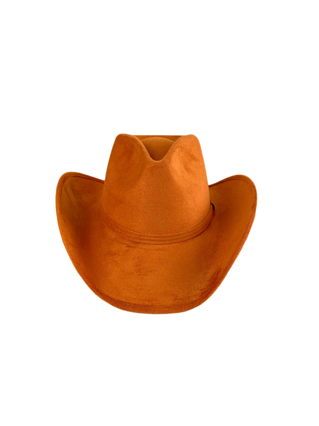 Santa Fe Vegan Suede Cowboy Rancher Hat- Orange W/O Band