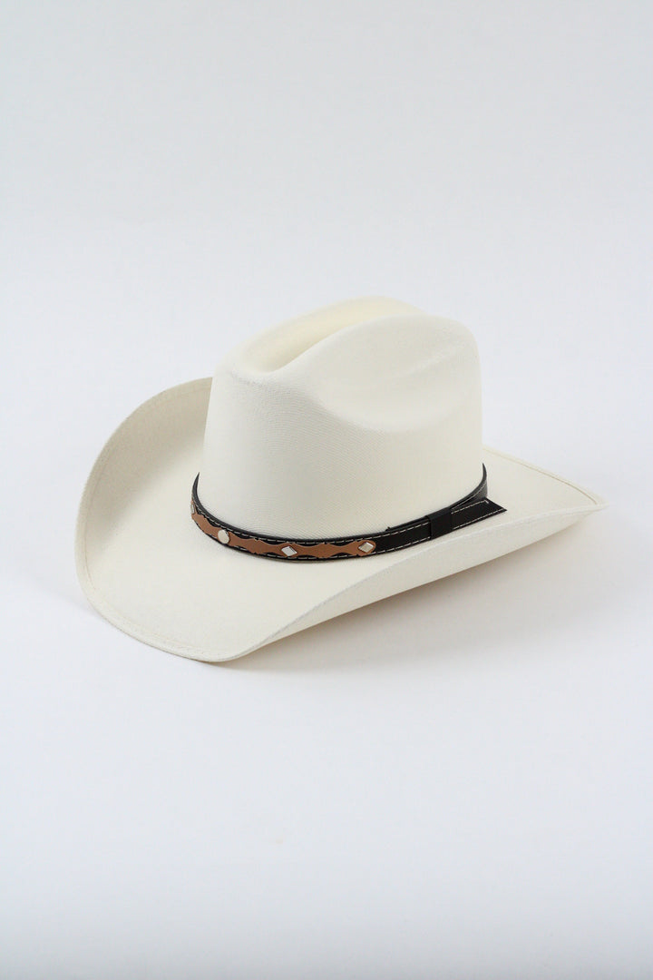 Kids Lonestar Cattlemen Straw Cowboy Hat - Ivory