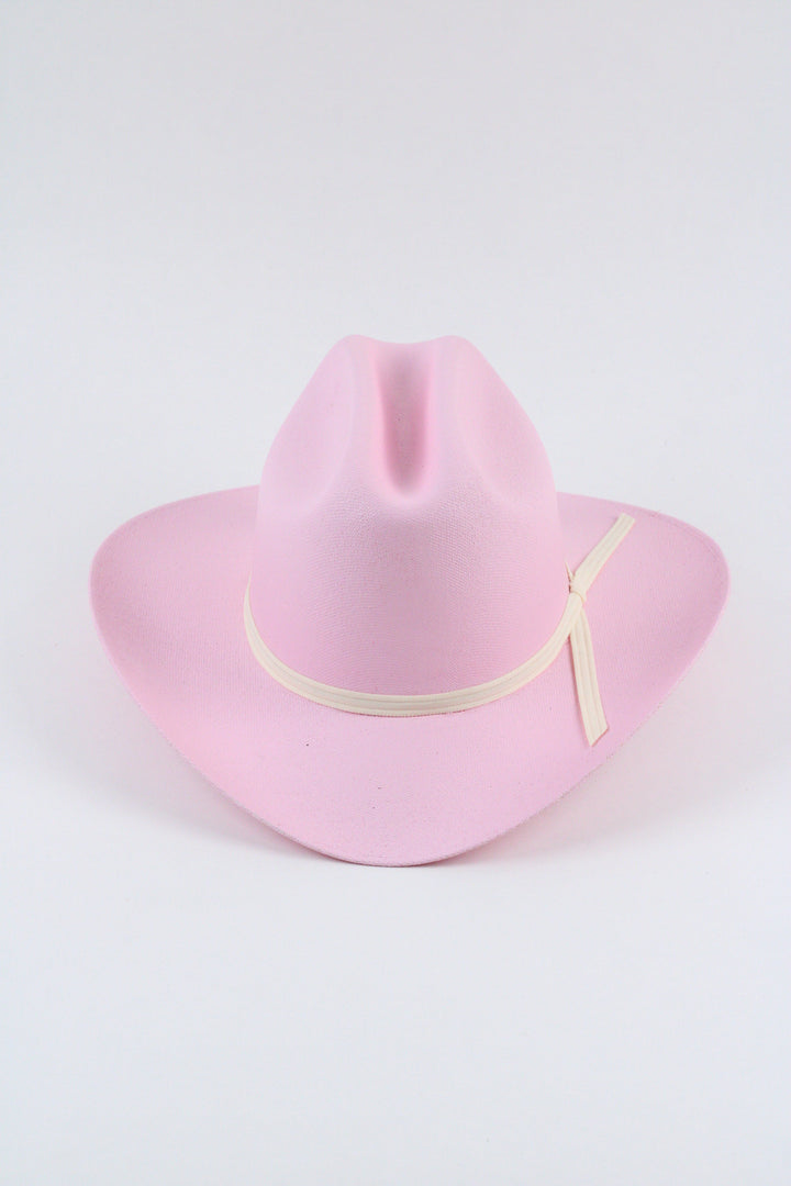 Kids Lonestar Cattlemen Straw Cowboy Hat - Pink