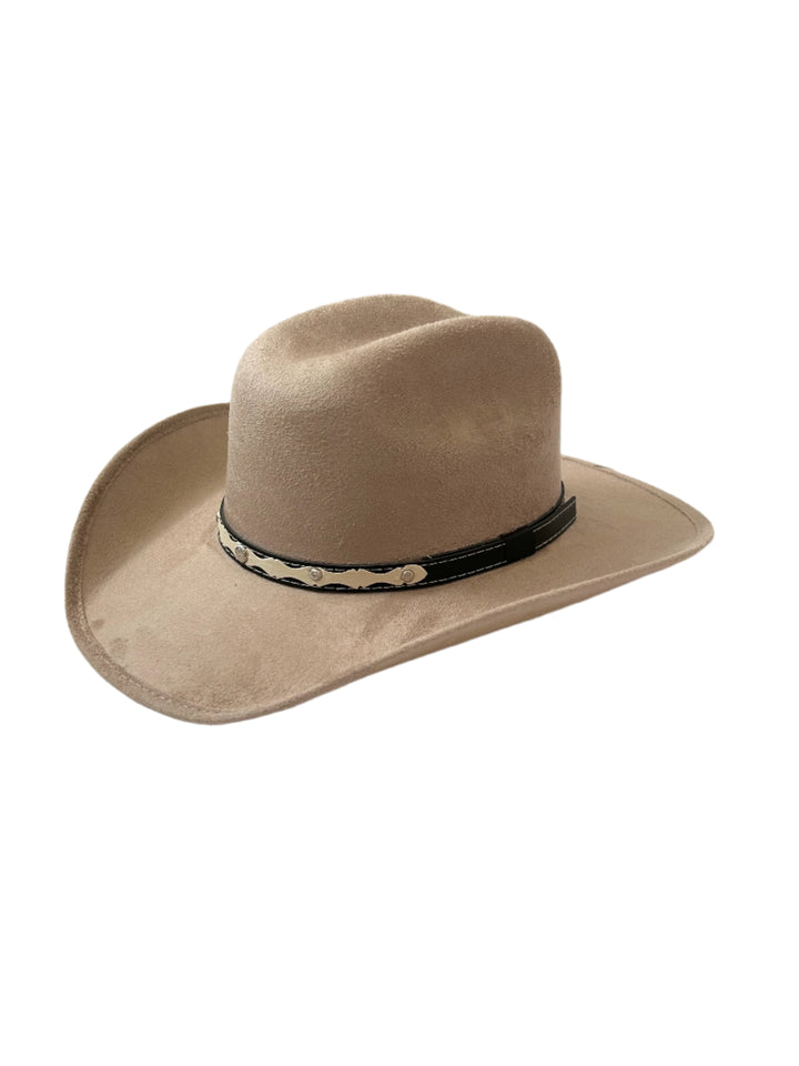 Kids Vegan Suede Austin Hat - Sand
