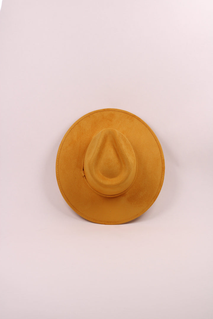 Vegan Suede Rancher Hat - Mustard