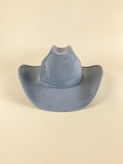 Texana Vegan Suede Cowboy Hat- Steel Blue W/O Band