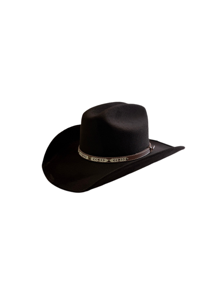 Texana Vegan Suede Cowboy Hat- Espresso Brown