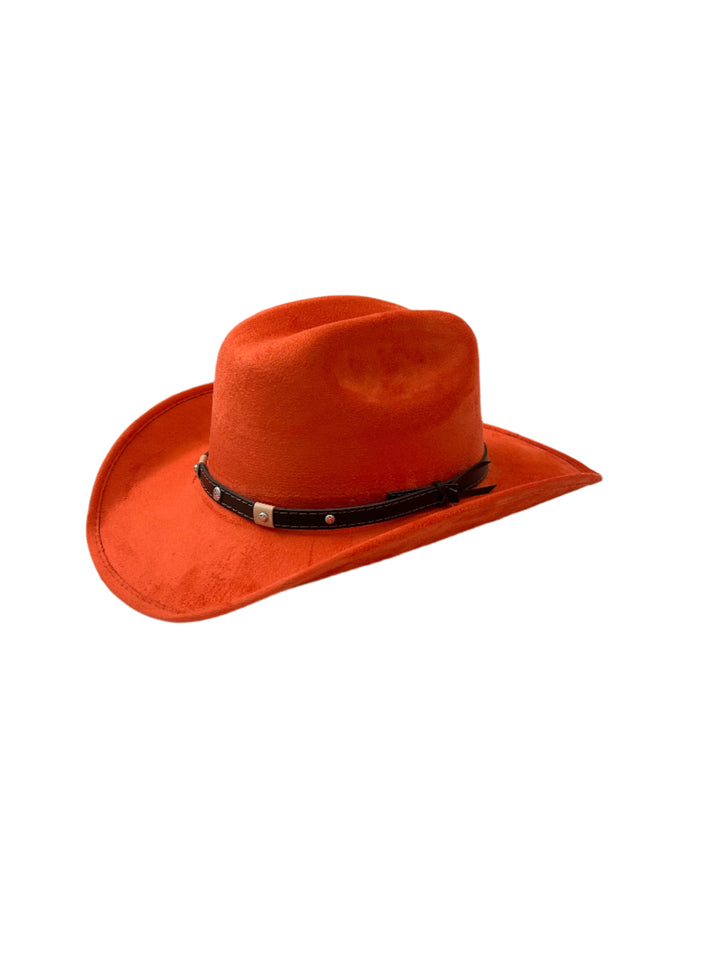Kids Vegan Suede Austin Hat - Sunset Orange