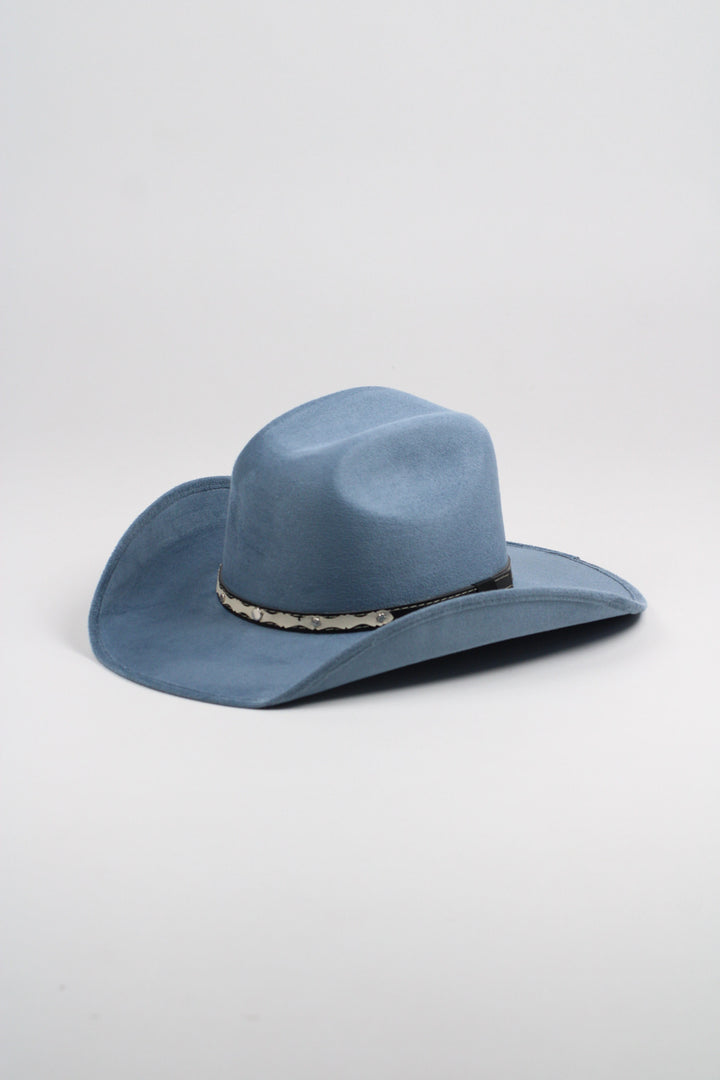 Austin Vegan Suede Cowboy Hat- Steel Blue