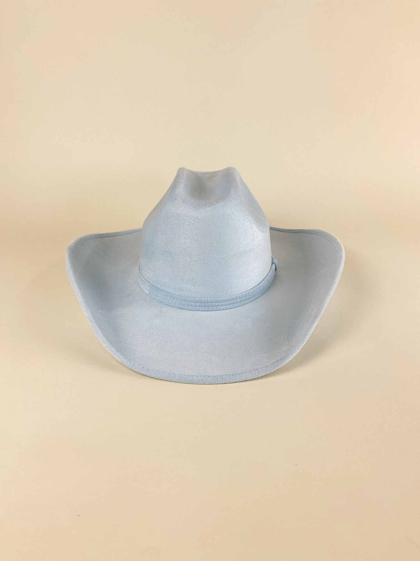 Texana Vegan Suede Cowboy Hat- Sky Blue W/O Band