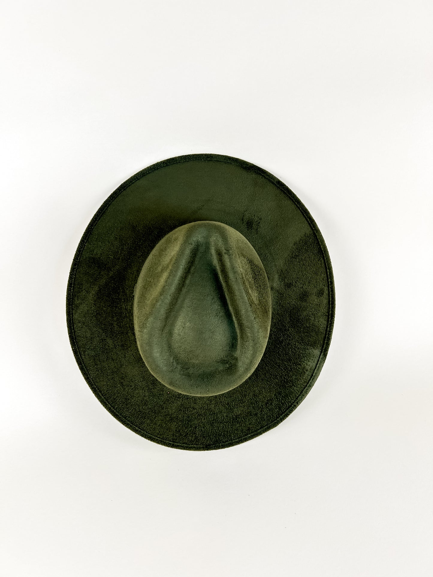 Vegan Suede Rancher Hat - Olive Green