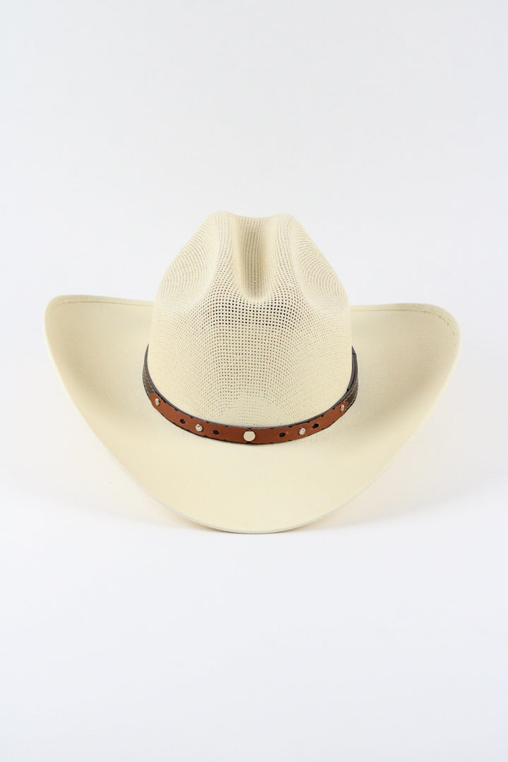 Luckenbach Cattlemen Mesh Top Structured Cowboy Hat - Natural
