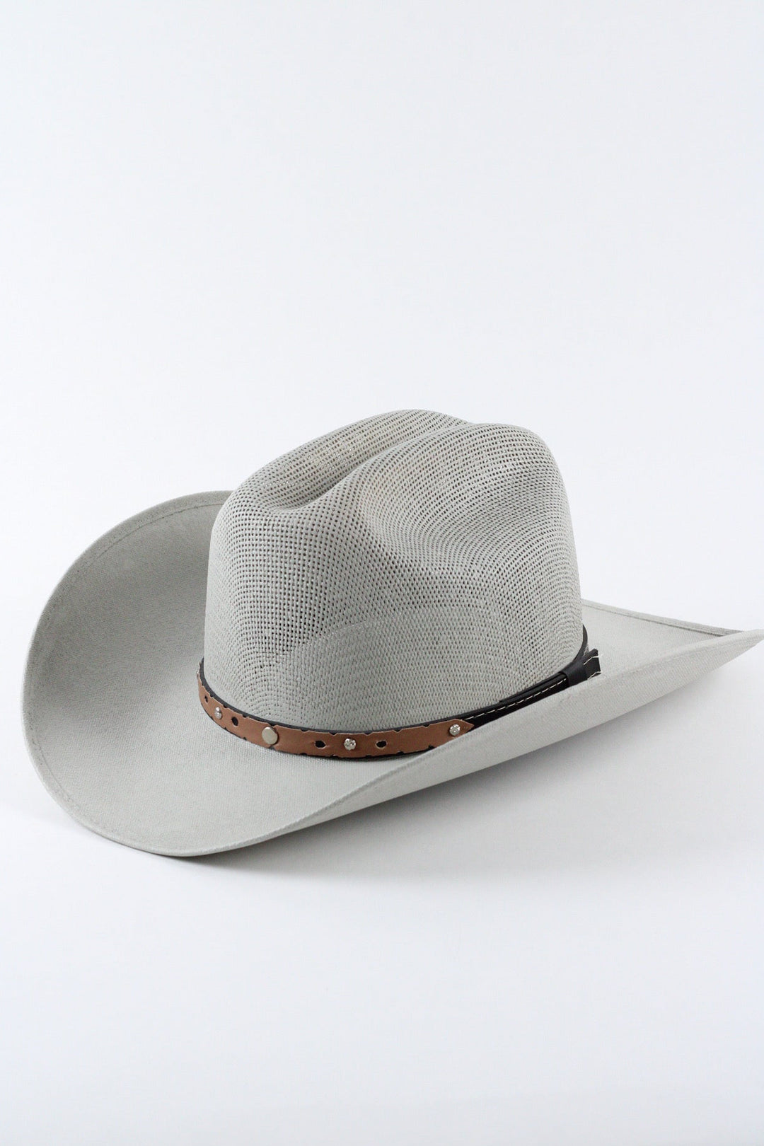 Luckenbach Cattlemen Mesh Top Structured Cowboy Hat - Light Grey