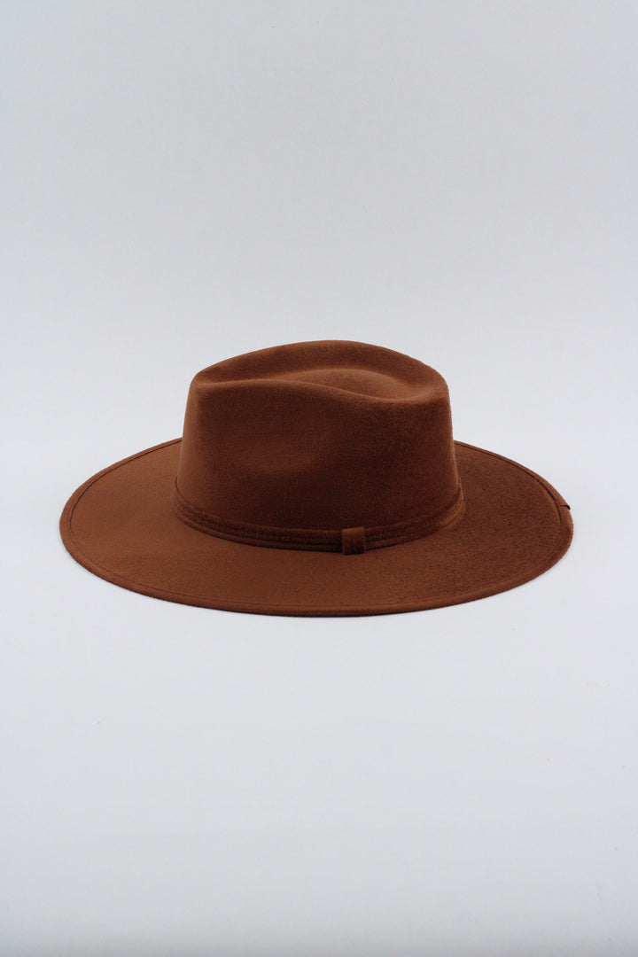 Vegan Suede Rancher Hat - Caramel
