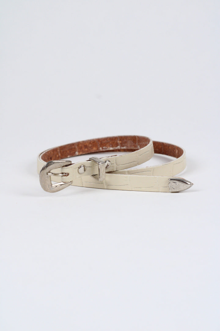*Crocodile Print Leather Hat Band w/ Buckle Raw