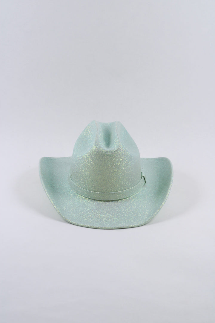Western Cowboy Glitter Hat- Mint