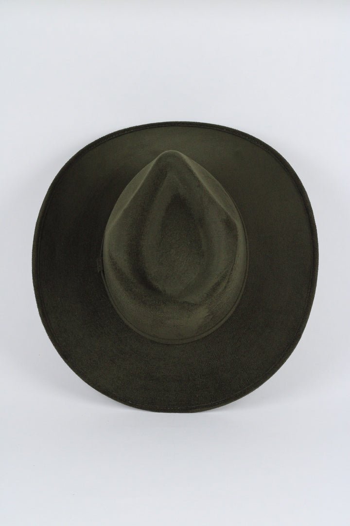 Amarillo Vegan Suede Cowboy Rancher Hat- Olive Green