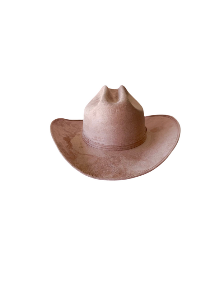 Texana Vegan Suede Cowboy Hat w/o band - Pale Dusty Rose
