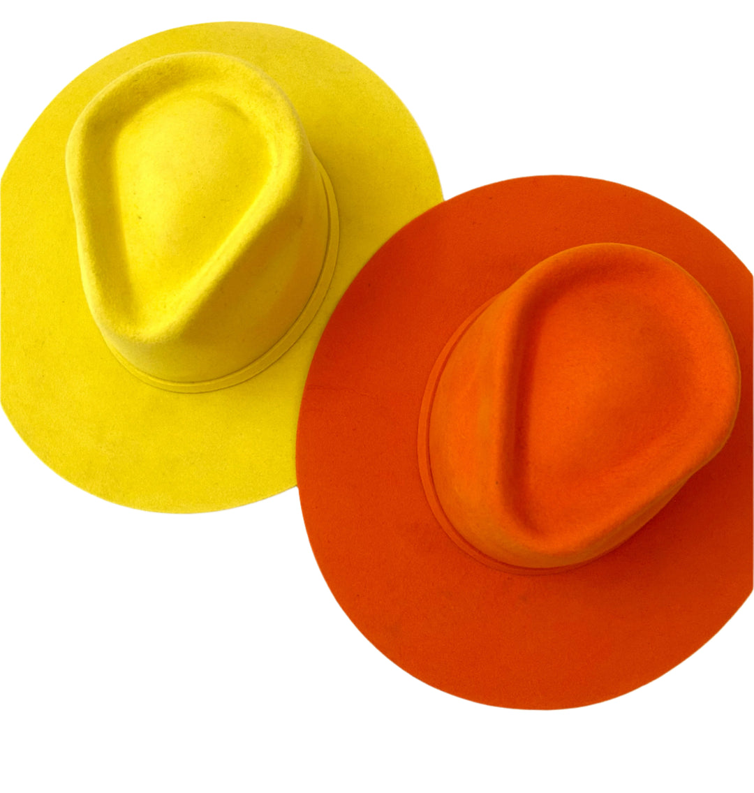 Emery Merino Wool Teardrop Rancher Hat - Orange