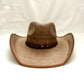 Red Rock Palm Leaf Rancher Cowboy Hat - Saddle Brown
