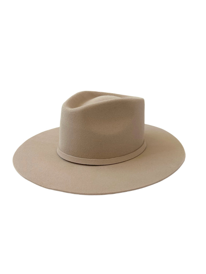 Emery Merino Wool Teardrop Rancher Hat - Desert Sand