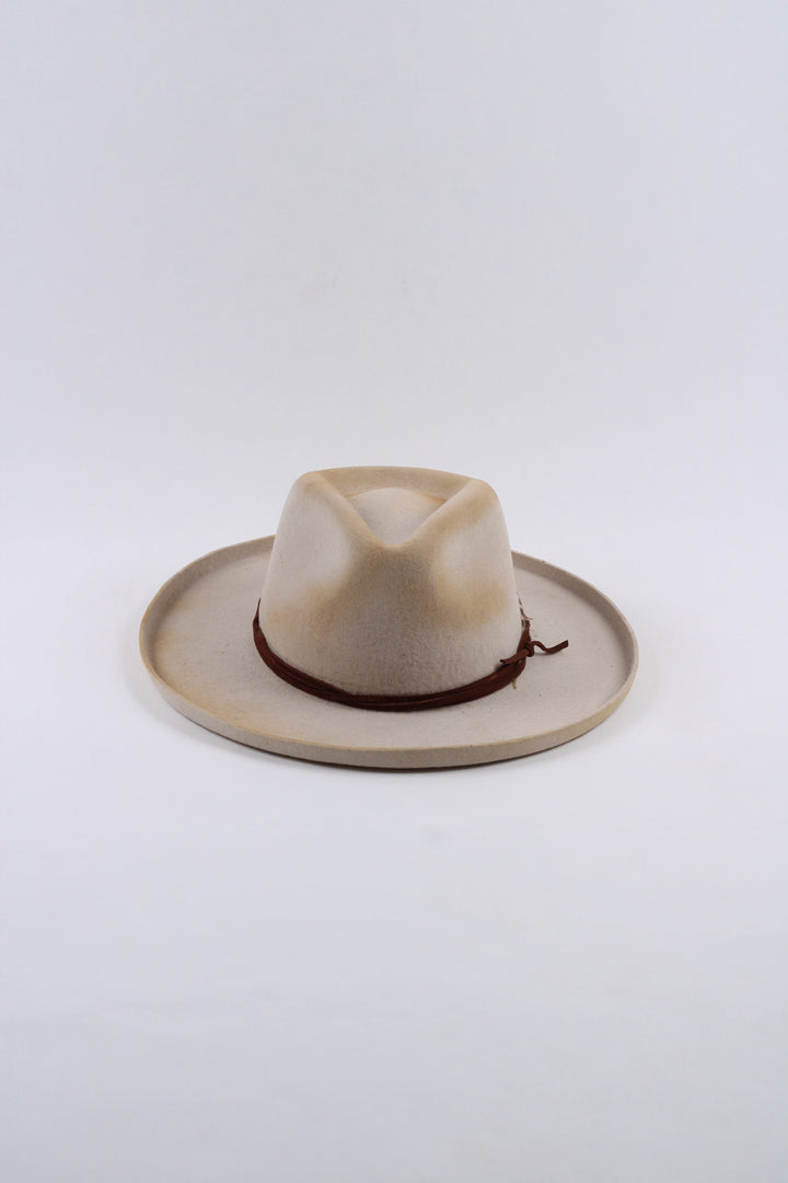 Risen West - Calloway Vintage Pencil Brim Rancher - Wool Felt - Cream