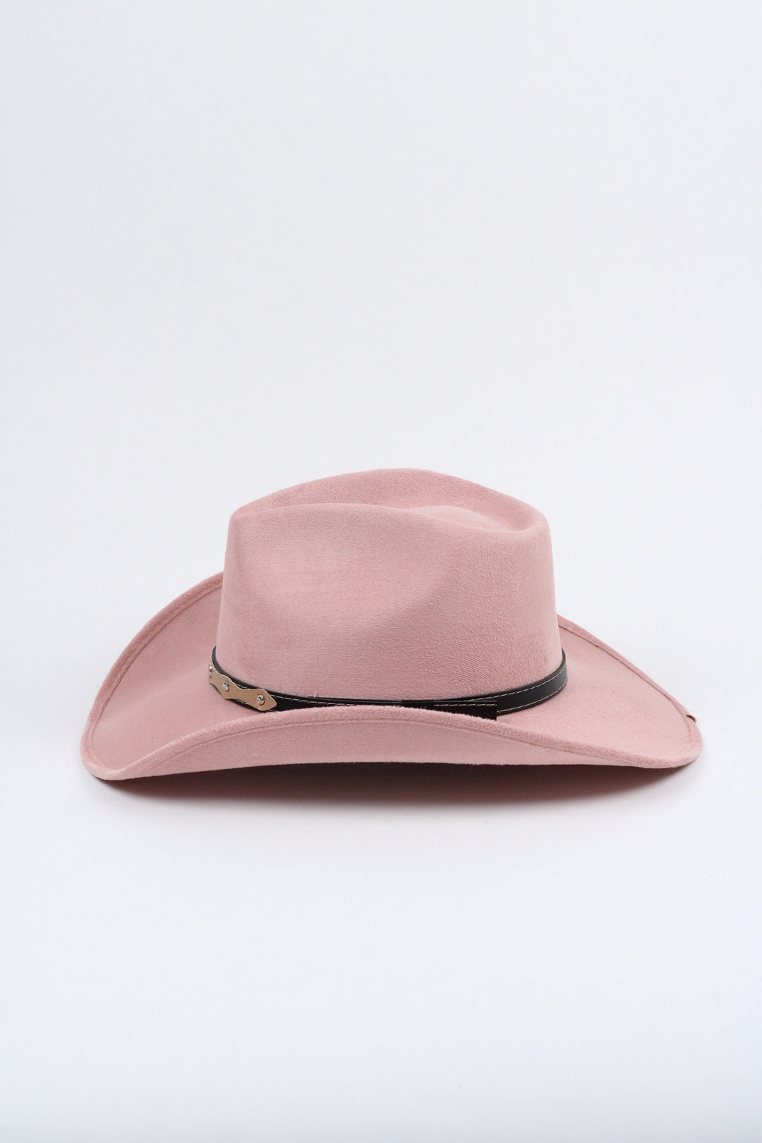 Santa Fe Vegan Suede Cowboy Rancher Hat- Pale Dusty Rose