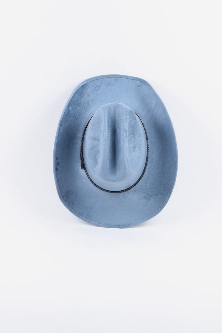 Texana Vegan Suede Cowboy Hat - Steel Blue