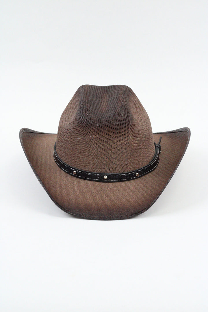 Kids Bullrider Mesh Top Structured Cowboy Hat - Brown